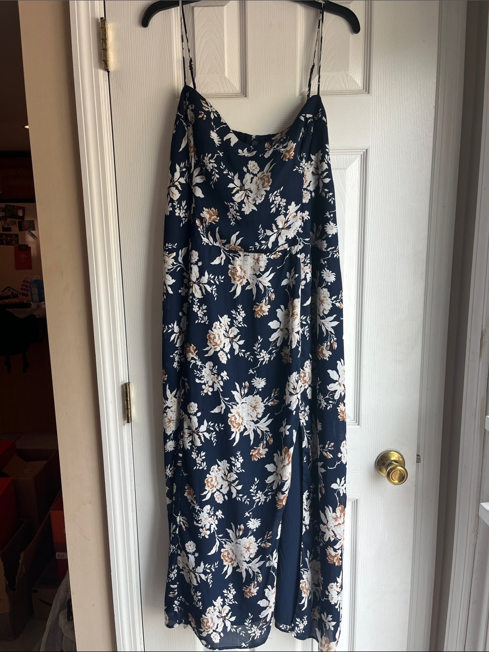 Abercrombie & Fitch Navy Floral Maxi Slip Dress